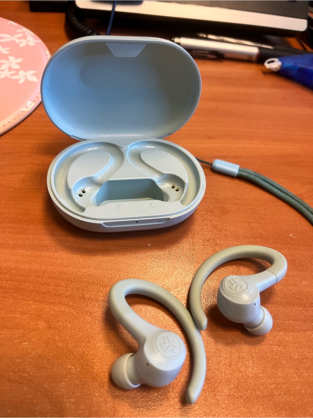 JLab Sport True Wireless Earbuds | Long Battery Life + Charging Case - Pale Blue - Picture 3 of 5